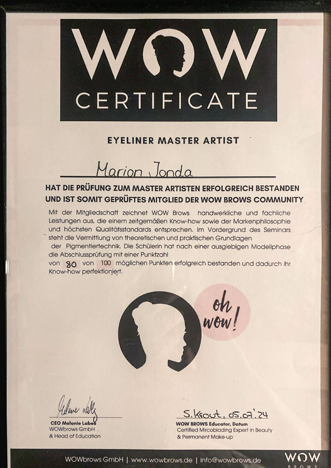 WOW Zertifikat Eyeliner Master Artist